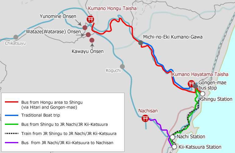 Accès de la région de Hongu à Nachisan