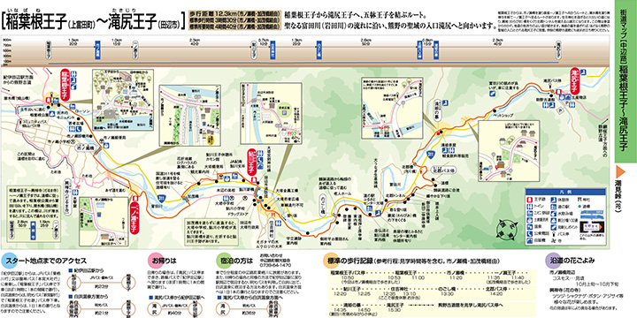 熊野古道中辺路 稲葉根王子～滝尻王子 ウォークマップ画像