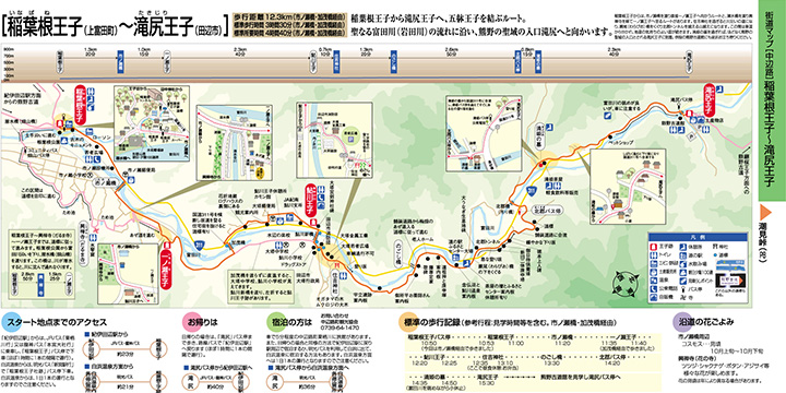 熊野古道中辺路 稲葉根王子~滝尻王子 ウォークマップ画像