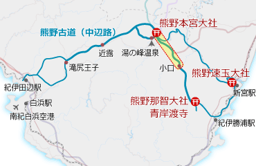 小雲取越コースの位置