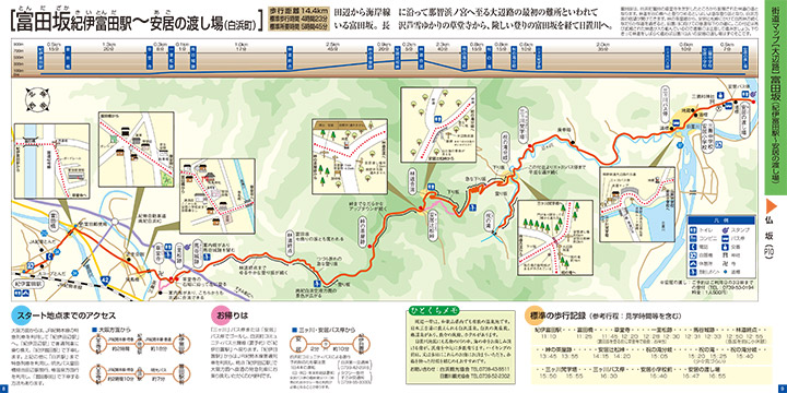 富田坂（紀伊富田駅～三ヶ川バス停）ウォークマップ